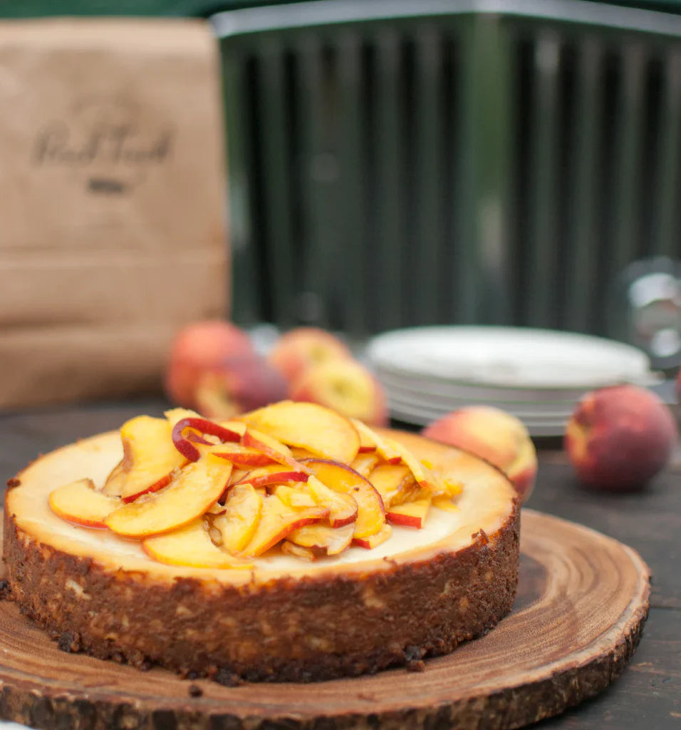 Peach Ricotta Cheesecake with Pecan Crust