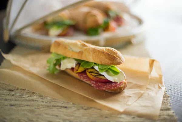 Grilled Peach and Brie Hoagies