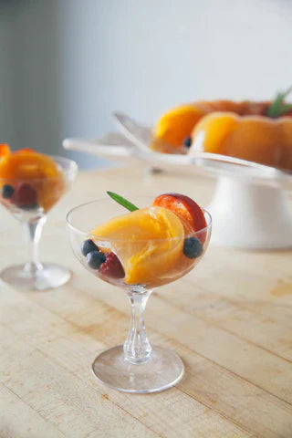 Peach and champagne gelee